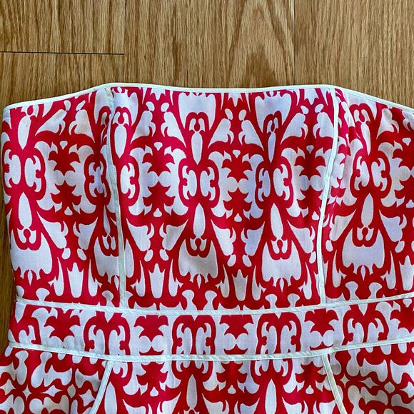 Laundry by Design Brocade White & Pink Strapless Sheath Dress Womens 10 - Picture 4 of 16